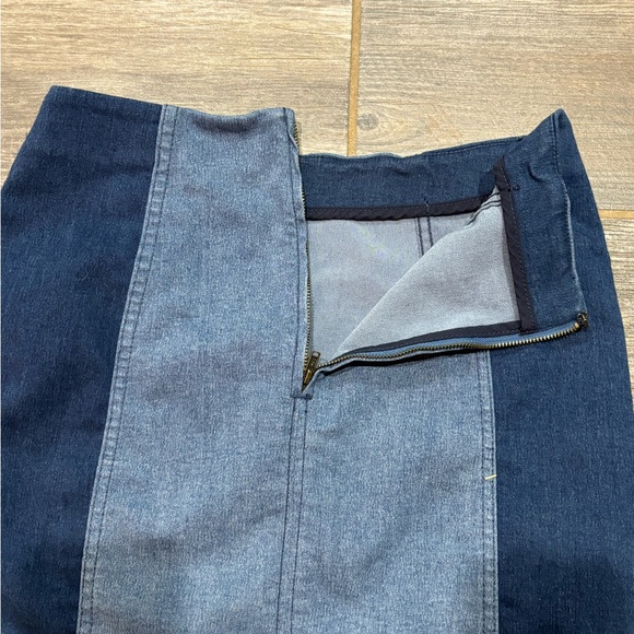 ⭐️EUC⭐️Free People Modern Femme Color Block Denim Mini Skirt! Size 6 - Picture 4 of 9